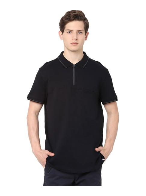 celio* black cotton polo t-shirt