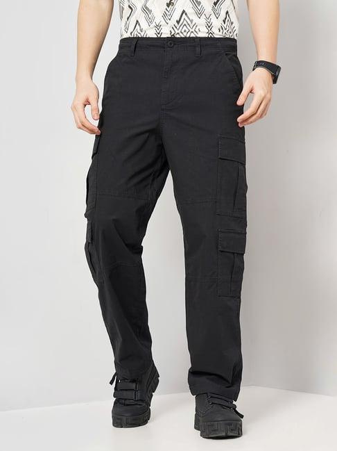 celio* black regular fit cargos