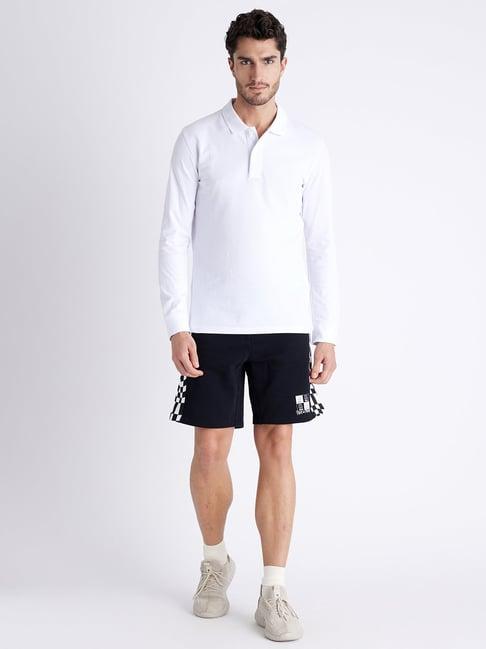 celio* black regular fit cotton shorts