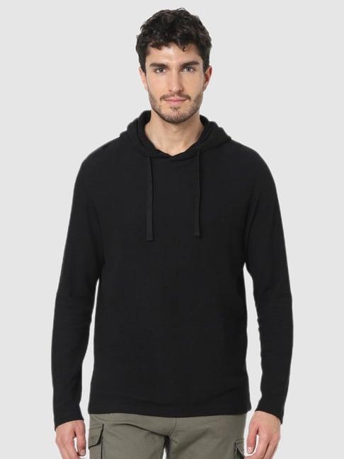 celio* black regular fit hooded t-shirt