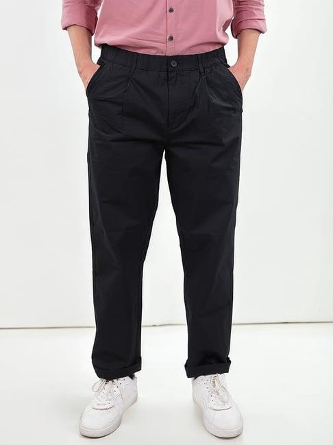 celio* black regular fit pleated trousers