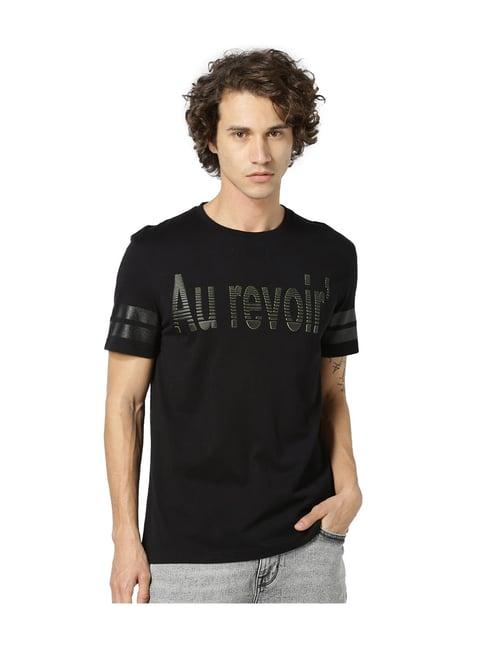 celio* black short sleeves printed cotton t-shirt