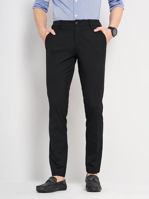 celio* black slim fit flat front trousers