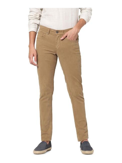 celio* brown cotton skinny fit chinos