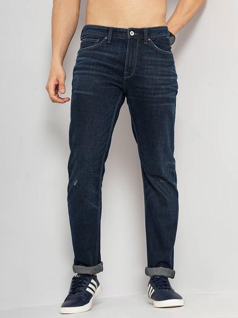 celio* dark blue slim fit lightly washed jeans