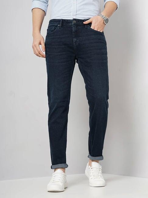 celio* dark blue slim fit lightly washed jeans