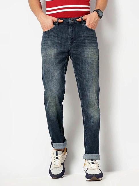 celio* dark blue slim fit lightly washed jeans