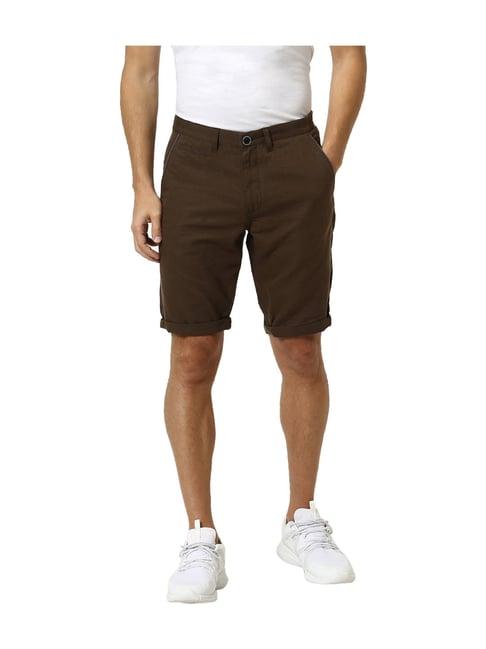 celio* dark brown slim fit bermuda shorts