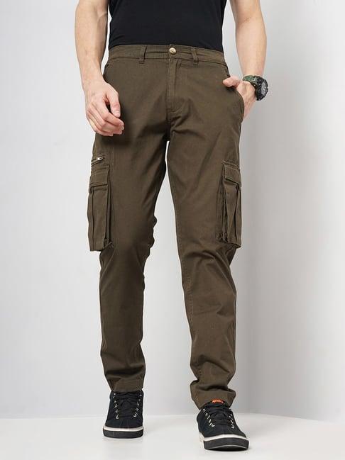 celio* dark green straight fit cotton cargos