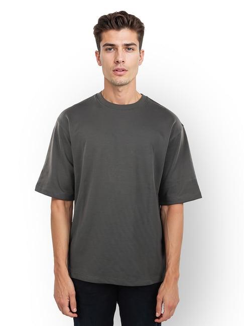 celio* dark grey loose fit oversized crew t-shirt