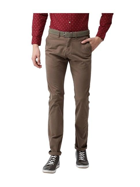 celio* green straight fit solid trousers