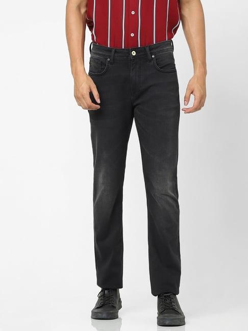 celio* grey cotton straight fit jeans