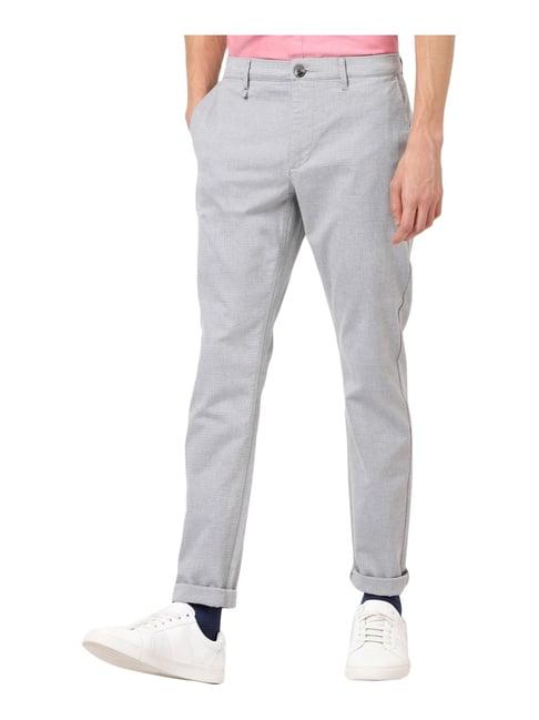 celio* grey polycotton skinny fit herringbone chinos