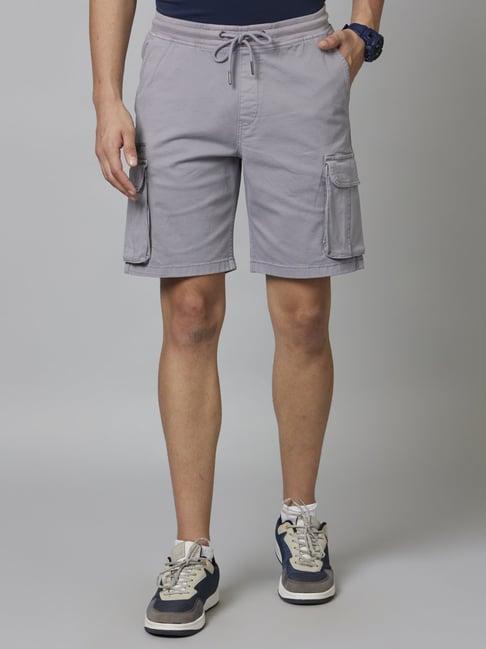 celio* grey regular fit cargo shorts