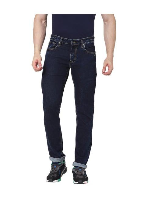 celio* indigo solid mid rise jeans