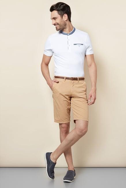 celio* khaki solid shorts