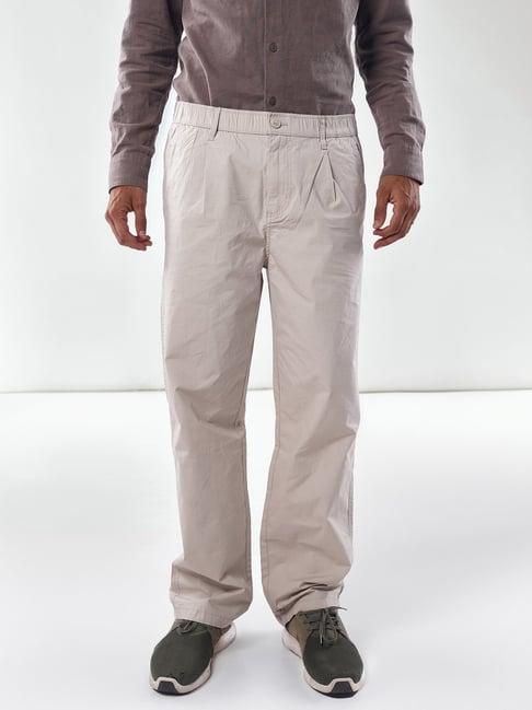 celio* light beige regular fit pleated trousers