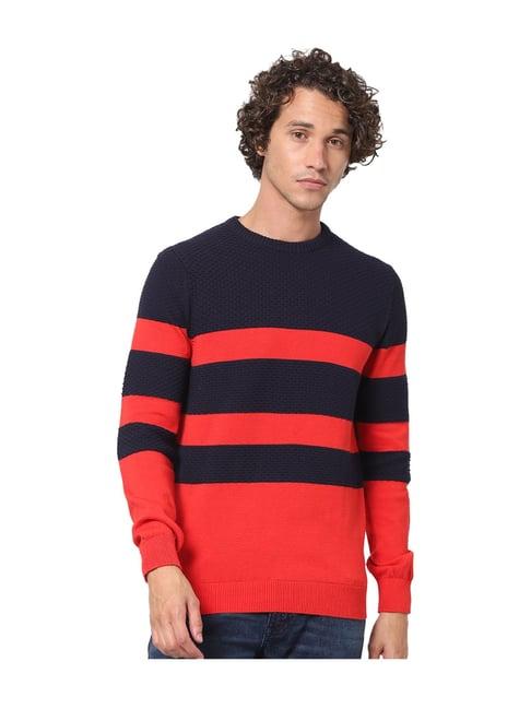 celio* navy full sleeves striped sweater