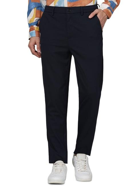 celio* navy relaxed fit flat front trousers