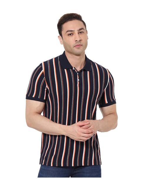 celio* navy short sleeves straight fit polo t-shirt