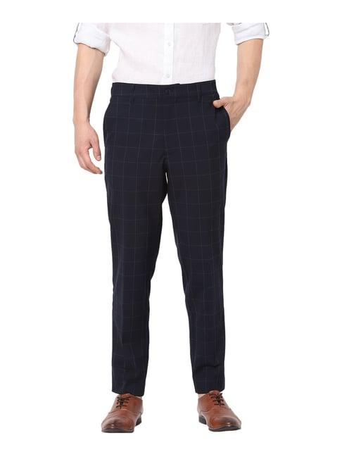 celio* navy slim fit flat front trousers