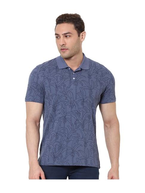 celio* navy straight fit polo t-shirt