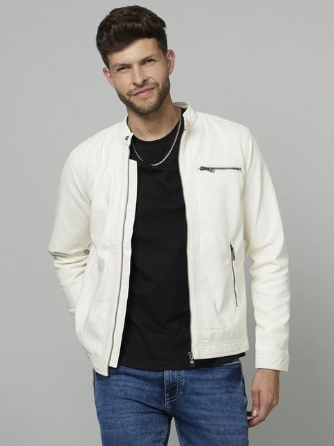 celio* off white slim fit jacket