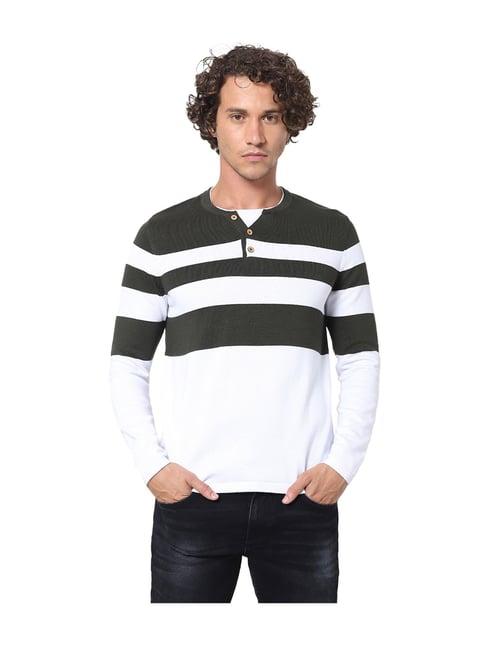 celio* olive full sleeves cotton sweater