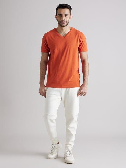 celio* rust regular fit v neck t-shirt