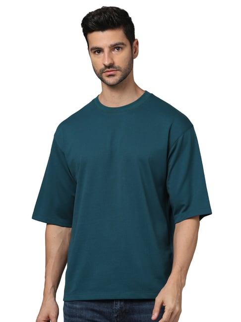 celio* teal loose fit oversized crew t-shirt