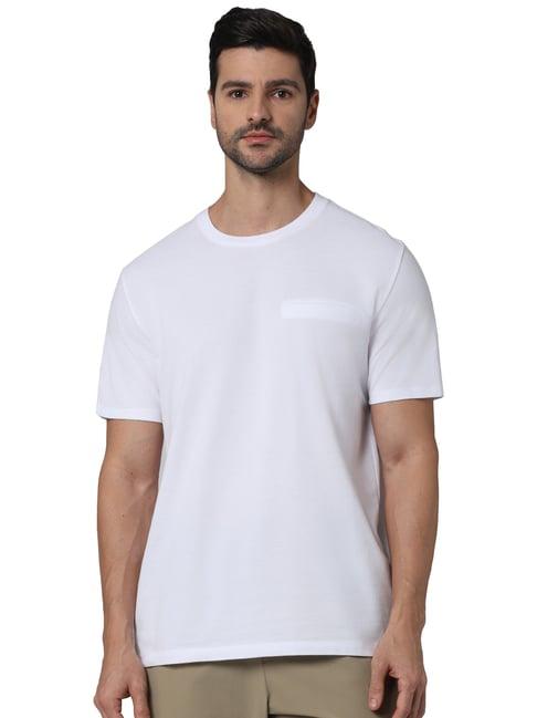 celio* white straight fit cotton crew t-shirt