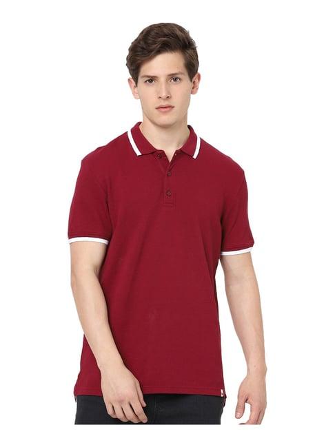 celio* wine cotton polo t-shirt