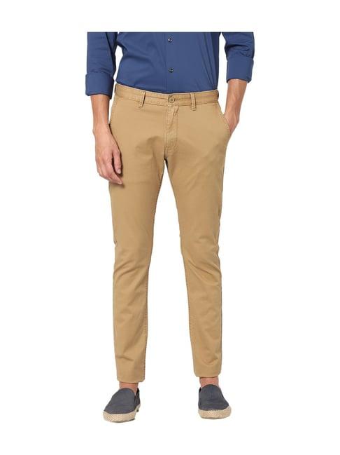 celio*brown mid rise slim fit chinos