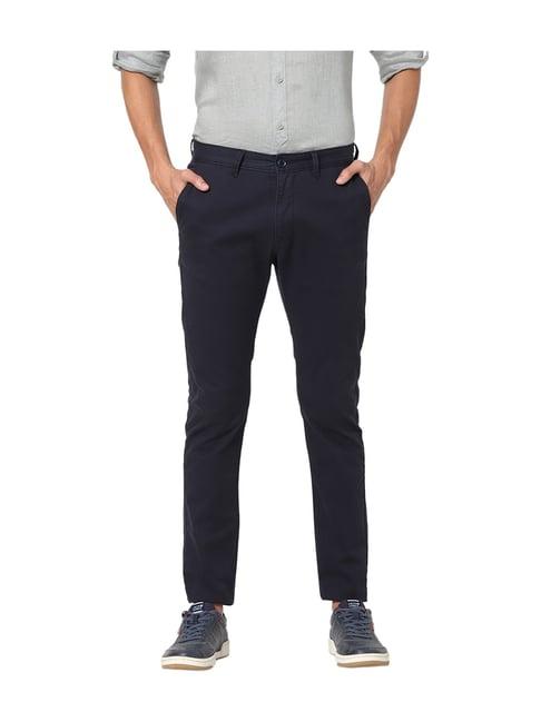 celio*navy mid rise slim fit chinos