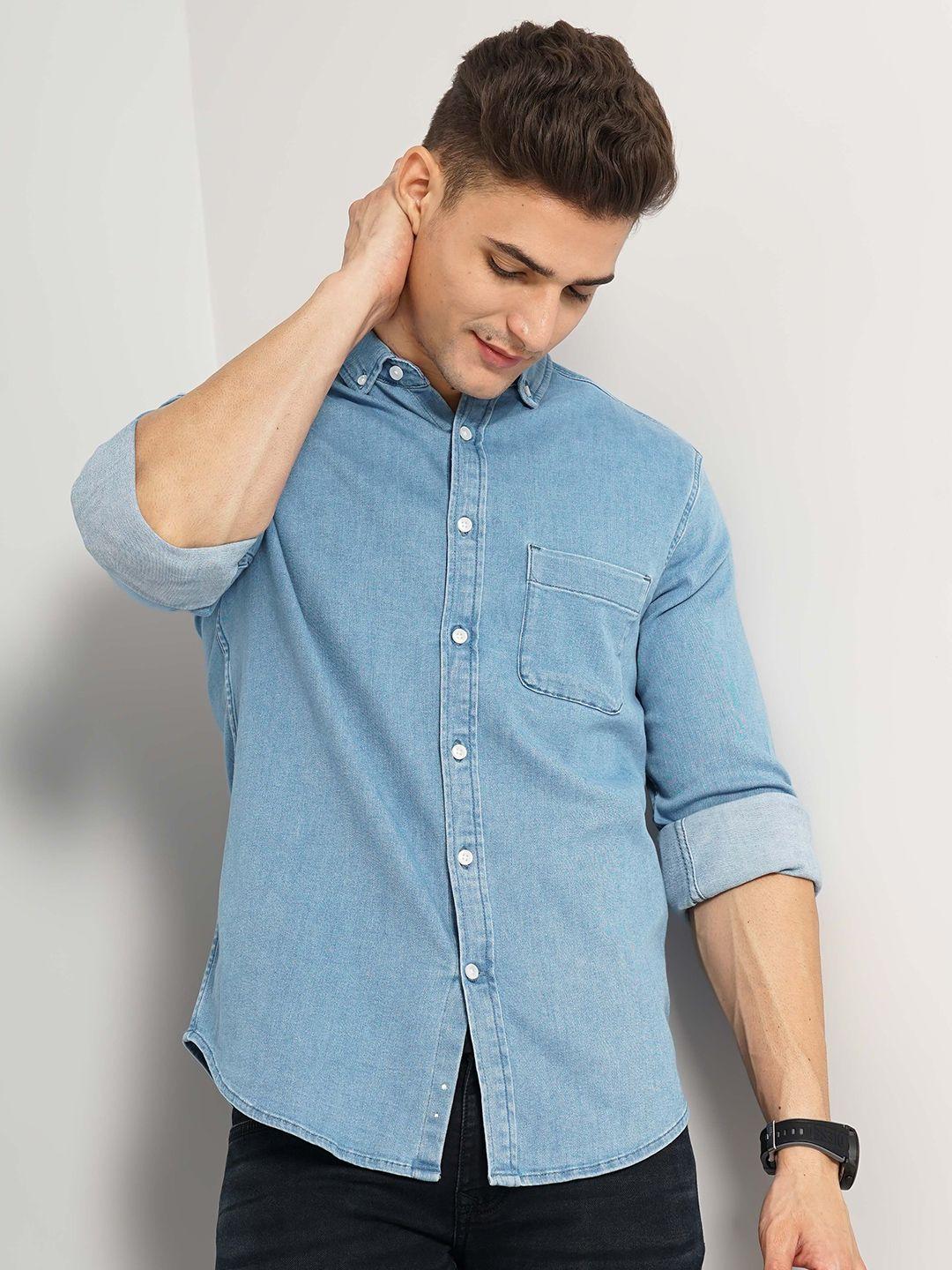 celio classic button-down collar cotton casual shirt