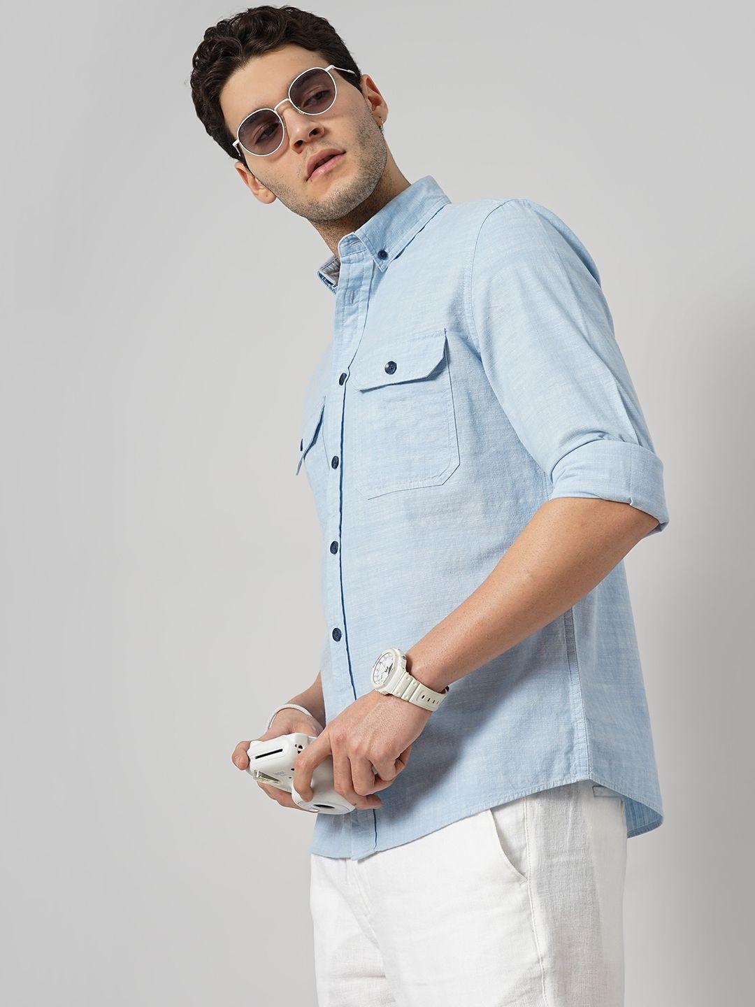 celio classic button down collar cotton casual shirt