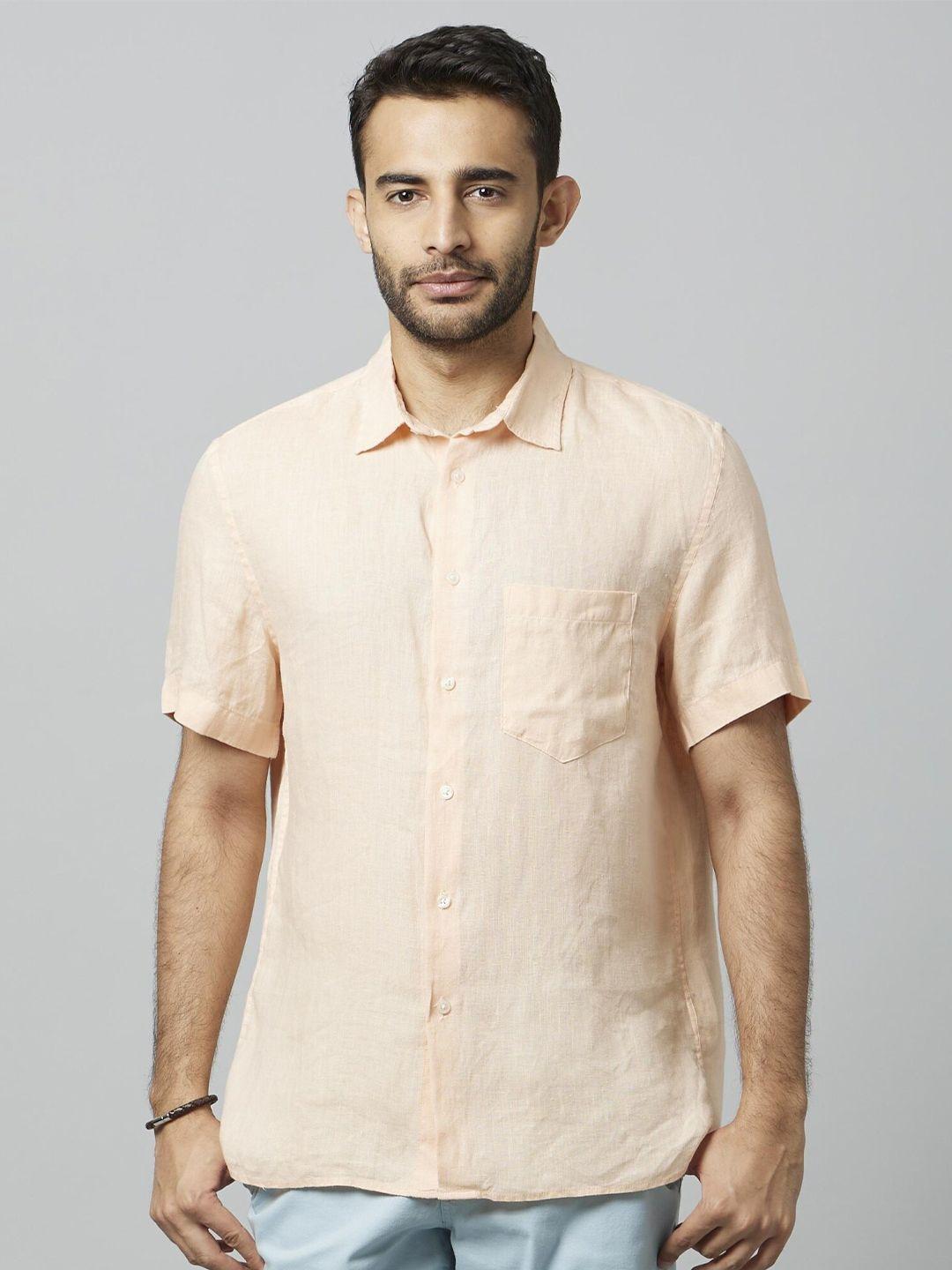 celio classic fit opaque casual linen shirt