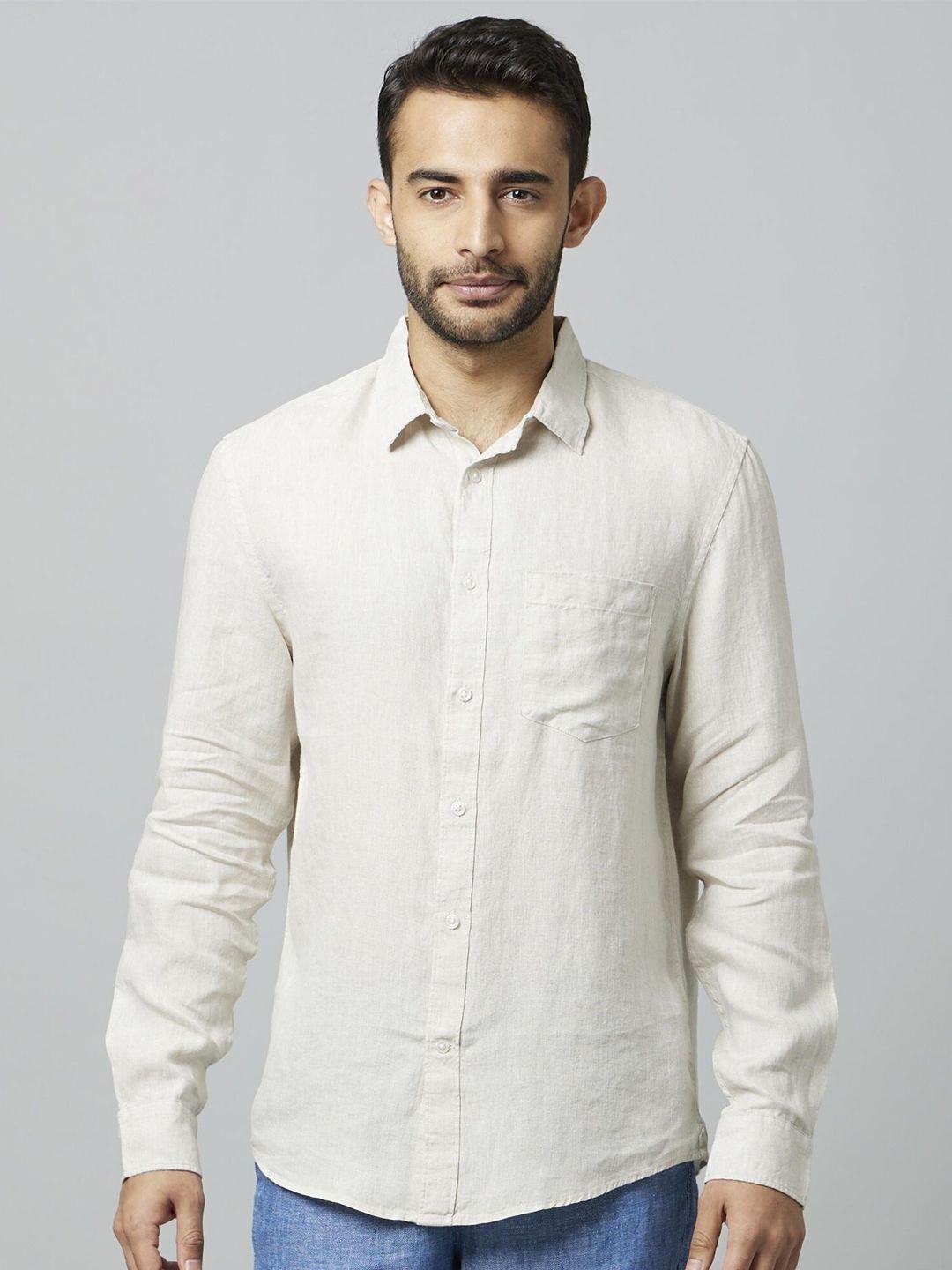 celio classic fit opaque casual linen shirt