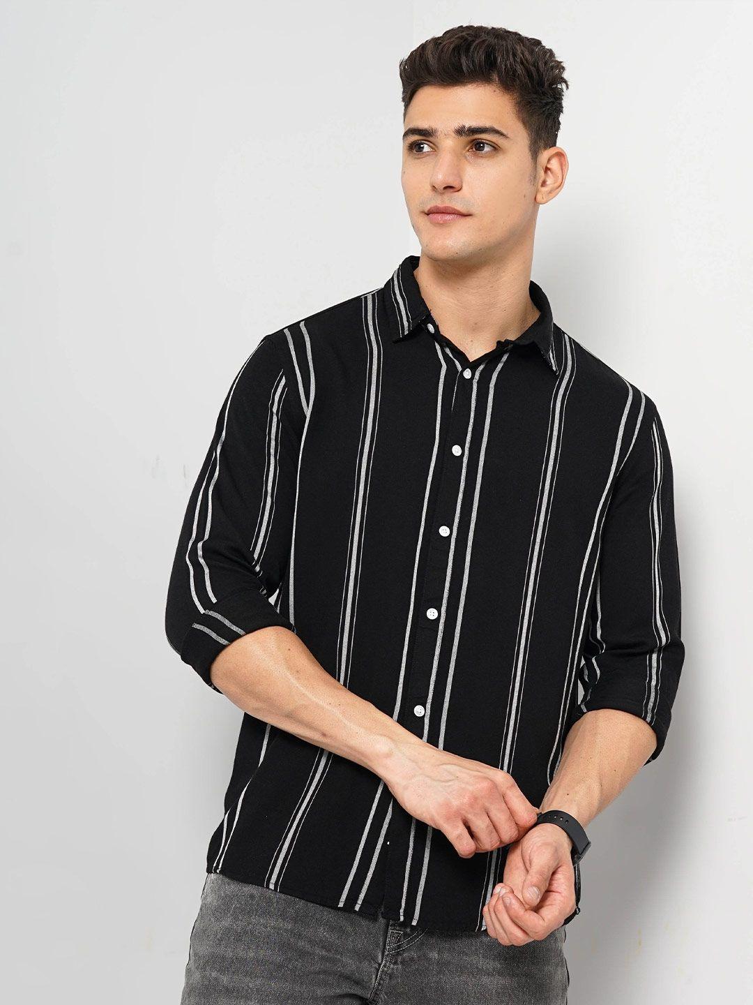 celio classic fit striped casual shirt