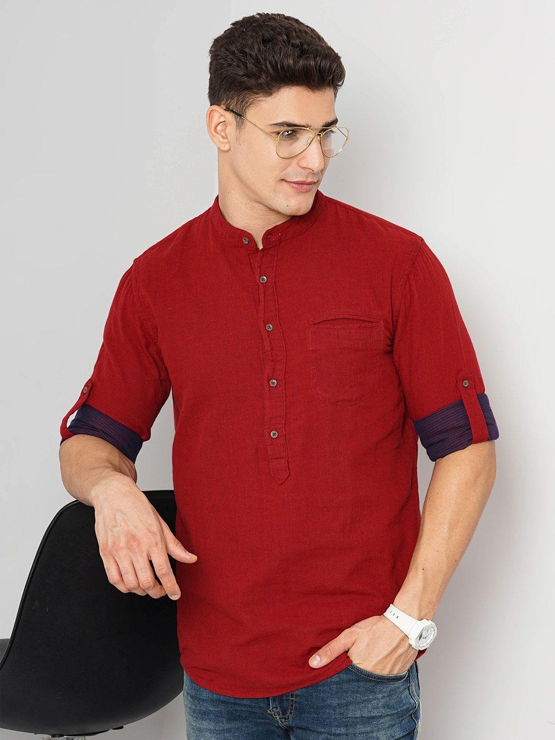 celio classic mandarin collar casual shirt