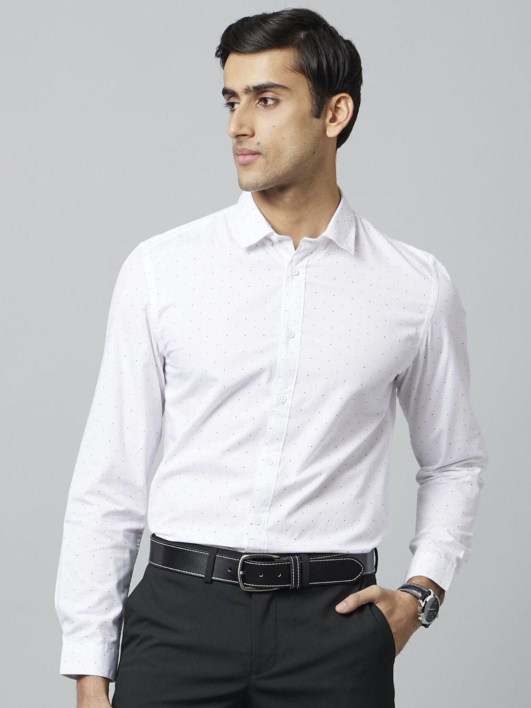 celio classic polka dots printed button down collar cotton formal shirt