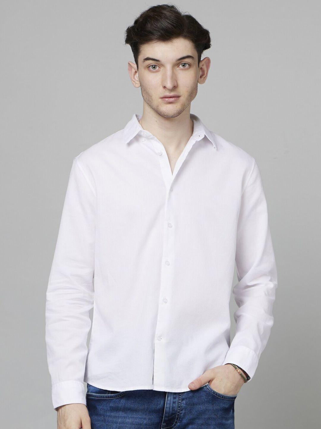 celio classic regular fit spread collar opaque cotton casual shirt