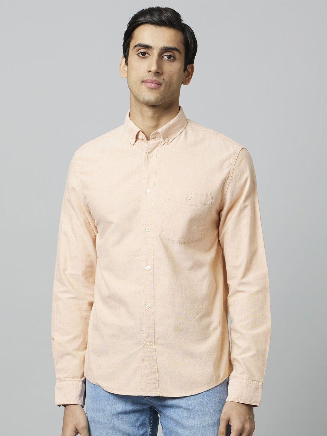 celio classic spread collar cotton casual shirt