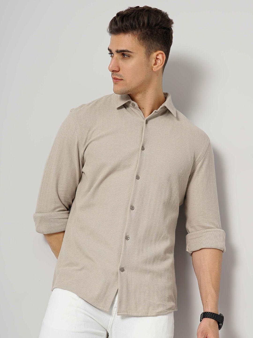 celio classic spread collar cotton casual shirt