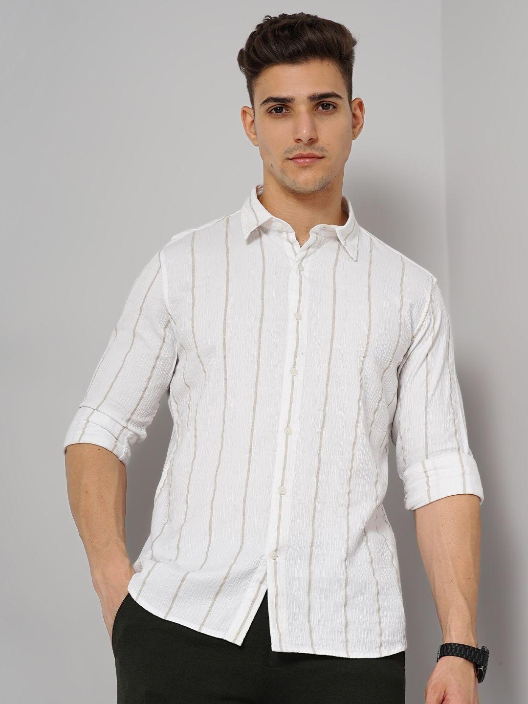 celio classic vertical stripes cotton casual shirt