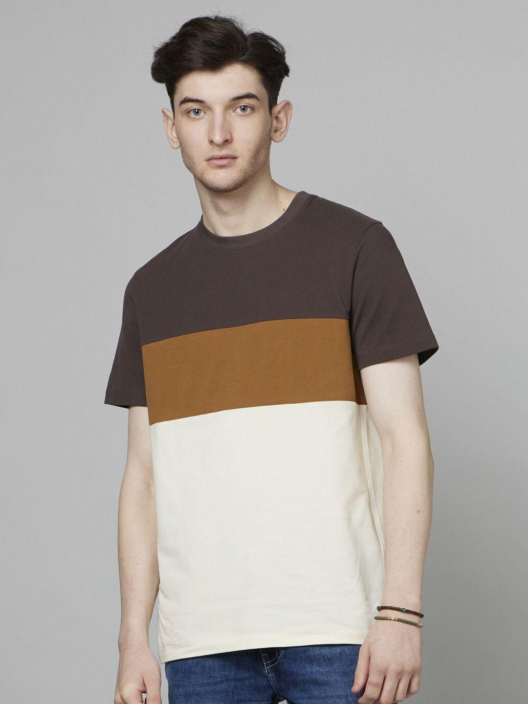 celio colourblocked cotton t-shirt