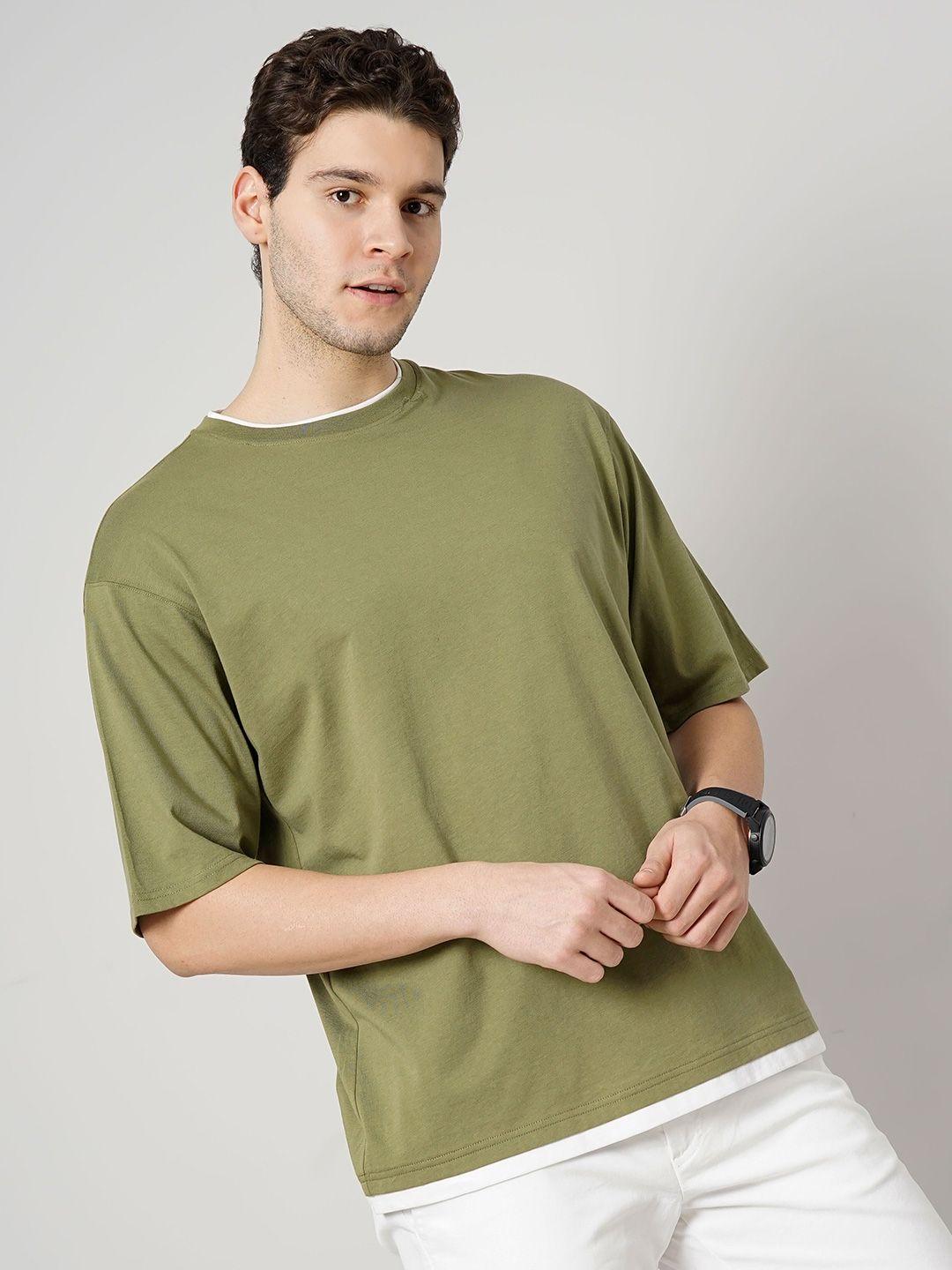 celio cotton round neck oversized t-shirt