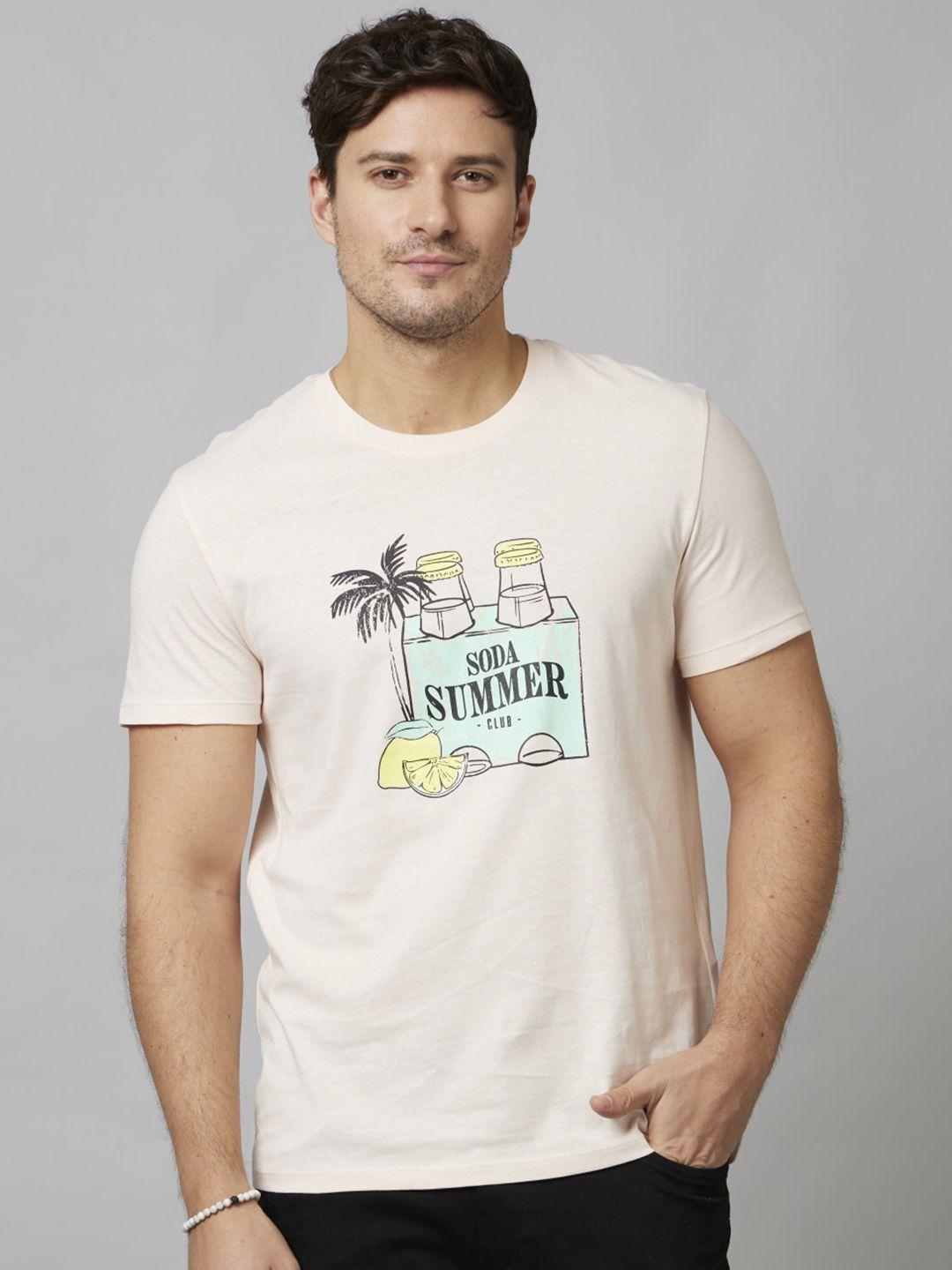 celio graphic printed cotton t-shirt