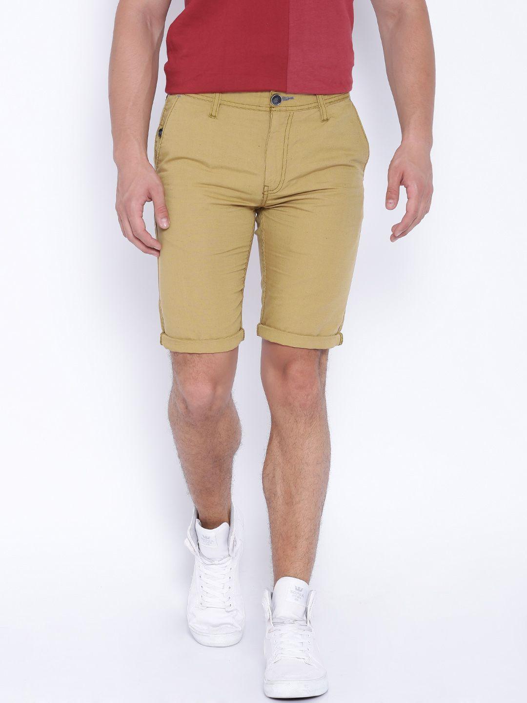 celio khaki linen shorts