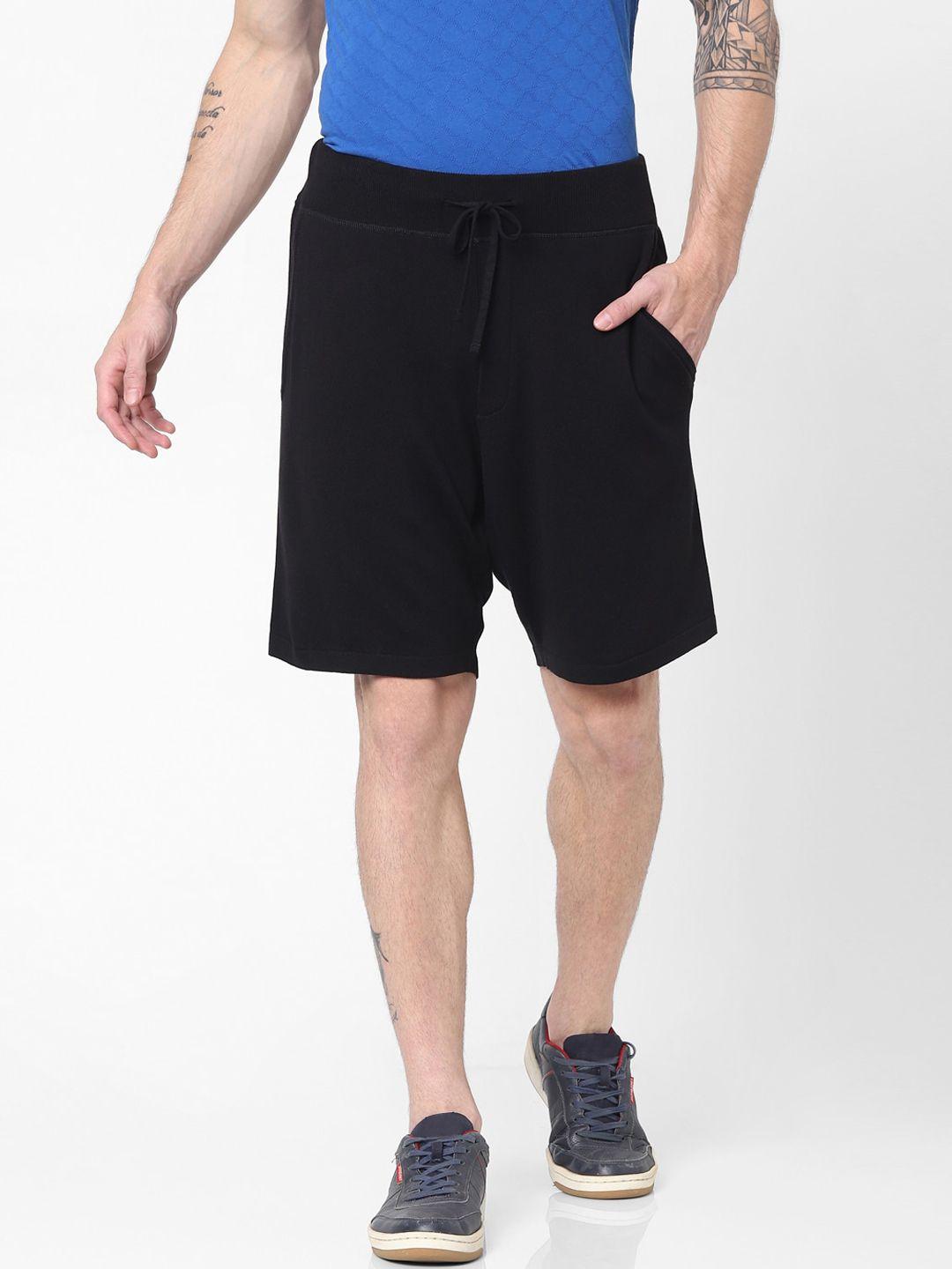 celio men black regular shorts